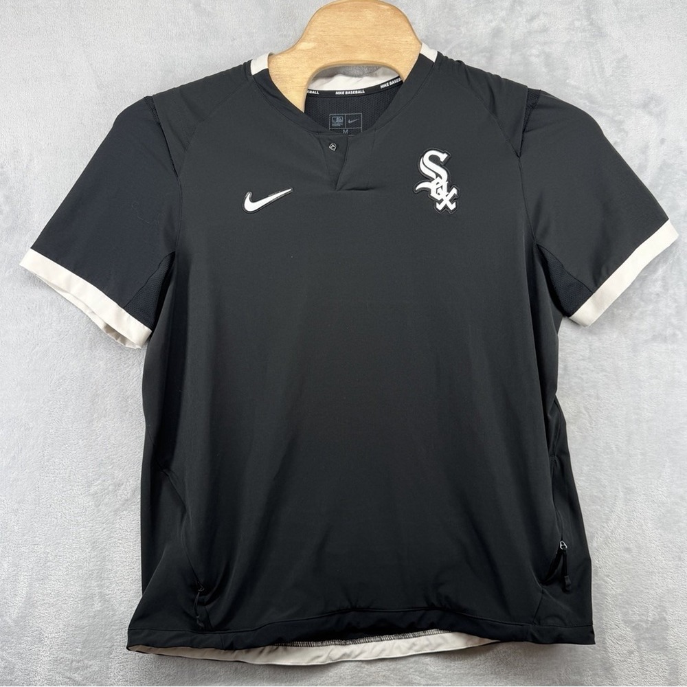 Nike Engineered Chicago White Sox On Field Short Sleeve Jacket Black Men's M - Picture 1 of 5